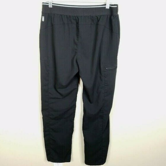 Greys Anatomy By Barco Womens Black Scrub Set Size Medium Stretch Top Pants - Picture 9 of 12